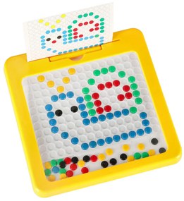 KIK Montessori magnetická tabuľa mozaika farebné bodky žltá 26 x 26 cm
