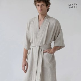 Béžový ľanový župan veľkosť S/M Summer - Linen Tales