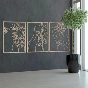 SENTOP | Trojdielna nástenná dekorácia ženy – Moderné art umenie | SENTOP HDF0480
