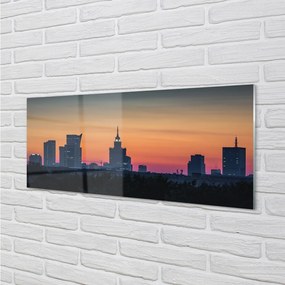 Obraz na akrylátovom skle Sunset panorama varšavy 120x60 cm