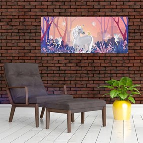 Obraz - Jednorožec v magickom lese (120x50 cm)