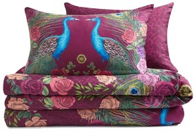 Fialové obliečky na dvojlôžko z bavlneného saténu 200x200 cm Xanadu Peacock – Matthew Williamson