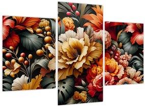 Obraz - Oranžovo-červené kvety (90x60 cm)