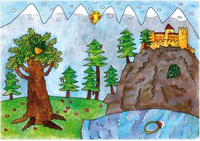 MARIONETINO – Zadná scéna Zámok / Zámocká komnata (2 motívy)