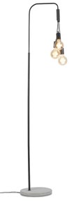 Čierno-sivá stojacia lampa s kovovým tienidlom (výška 190 cm) Oslo – it's about RoMi
