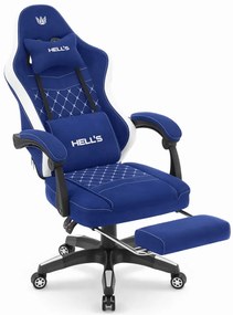Pohodlná herná a kancelárska stolička HC-1015 s podnožkou - modrá
