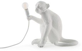 Stolová LED lampa Monkey Lamp, biela, sediaca