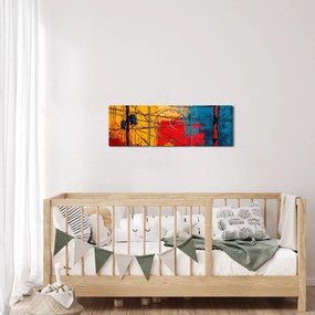 Obraz - Abstraktné elektrické vedenie (s hodinami) (90x30 cm)