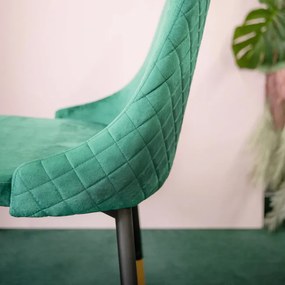 Stolička LOGAN zamatová zelená ALL 807829