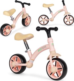 ECOTOYS Detské odrážadlo ECOTOYS, EVA kolesá s blokádou, nastaviteľné sedadlo 33–41 cm, ružové