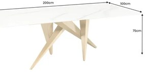 Jedálenský stôl Art Living 46202 200x100cm Biely Mramor  - Komfort-nábytok