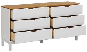 Biela nízka komoda z borovicového dreva 150x75 cm Post – Støraa