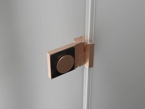 Mexen Lunar-B, Otočné ľavé sprchové dvere 95 cm, 8mm číre sklo, medený matný profil, 832-095-000-65-00-L