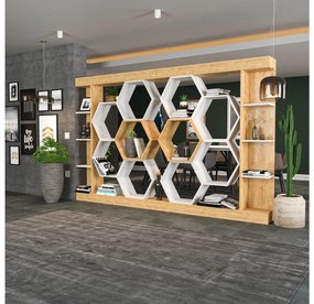 Regál Salix (biela + dub) . Vlastná spoľahlivá doprava až k Vám domov. 1102597
