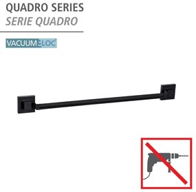 Čierny samodržiaci držiak na uteráky z nehrdzavejúcej ocele Quadro – Wenko