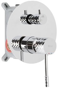 Rea Lungo Diamond, podomietkový sprchový set s dažďovou hlavovou a ručnou sprchou, chrómová, REA-P6963