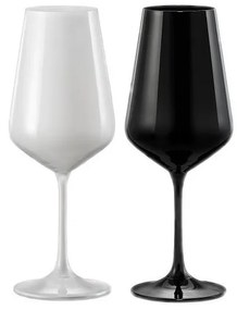 Crystalex pohár na červené víno Black and White Čierna 450 ml 2 KS