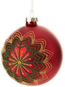 SKLENENÁ VIANOČNÁ BANKA NA STROMČEK SADA 4 KS (FI) 10 CM VZOROVANÁ