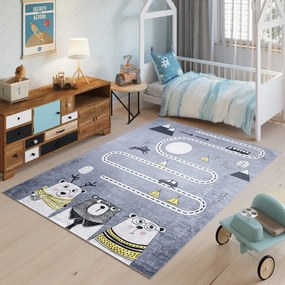 Detský koberec s motívom zvieratiek a cesty Šírka: 80 cm | Dĺžka: 150 cm