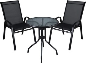 TRENDIE Zostava záhradného nábytku - 2 stoličky a stôl 60cm okrúhly