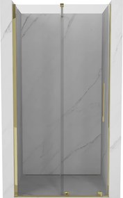 Mexen Velar, posuvné dvere do otvoru 100x200 cm, 8mm číre sklo, zlatá lesklá, 871-100-000-01-50