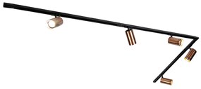 Moderný koľajnicový systém s 5 bodovými svetlami tmavý bronz 1-fázový GU10 70mm - Iconic Jeana Luxe