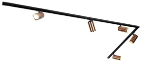 Moderný koľajnicový systém s 5 bodovými svetlami tmavý bronz 1-fázový GU10 70mm - Iconic Jeana Luxe