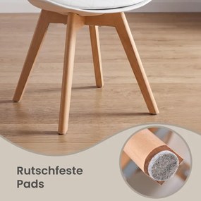 Set štyroch jedálenských stoličiek KDCB35888WD01 (4 ks) biele / hnedé nohy