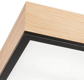 Stropné svietidlo NATURAL SQUARE 4xE27/15W/230V 39x39 cm borovica/čierna