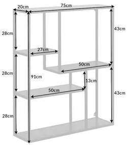 Knižnica/Regál 42029 75cm Slim Line Čierny jaseň  - Komfort-nábytok