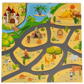 EcoToys Detská penová podložka - safari puzzle 9 dielikov