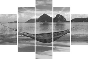 Obraz - Hojdacia sieť na pláži (150x105 cm)