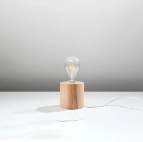 Stolná lampa Salgado, drevené telo svietidla