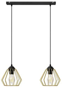 Luster na lanku AGAT 2xE27/15W/230V zlatá/čierna