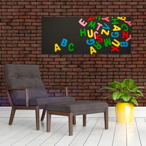Obraz - farebné písmenká (120x50 cm)
