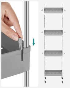 Pojízdný vozík Tulla 40 cm světle šedý