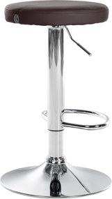 2x Barová stolička Ponte - koženka, chróm rám - Hnedá