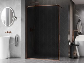 Mexen, Mexen Kioto-XF sprchová stena s rámom 80 x 202 cm, grafit 10 mm, ružové zlato - 800-080-104-60-40-X