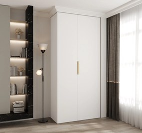 Šatníková skriňa 110 cm Carmela 40-4 (biela + zlatá). Akcia -20%. Vlastná spoľahlivá doprava až k Vám domov. 1126638