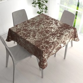 Biante Veľký zamatový štvorcový obrus Isabela IBL-014 Zlatý mramor na červenohnedom 150x150 cm