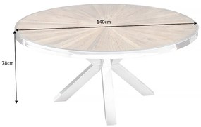 Okrúhly jedálenský stôl Shark 140 cm teak