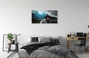 Obraz canvas Motocykla horskej ceste muž neba 120x60 cm