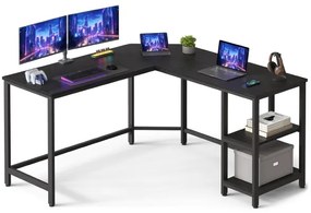 Rohový písací stôl SOLEA čierny