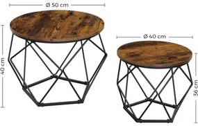 Sada 2 ks konferenčných stolíkov TALIA – hnedá/čierna