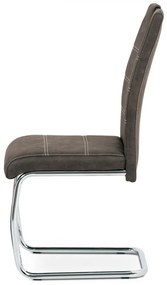 Autronic -  Jedálenská stolička HC-483 GREY3 sivá látka COWBOY v dekore vintage kože