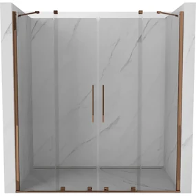 Mexen Velar Duo, posuvné dvere do otvoru 170x200 cm, 8mm číre sklo, ružové zlato, 871-170-000-02-60