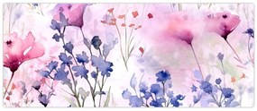 Obraz - Akvarelová lúka (120x50 cm)