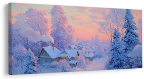 Vianočný obraz čarovná zimná dedinka