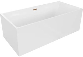 Mexen Nita, voľne stojaca vaňa 170 x 80 cm, biela, ružové zlato prepad, 52091708000-60