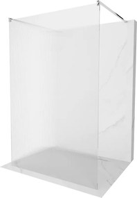 Mexen Kioto, sprchová zástena Walk-In 100 x 200 cm, 8mm sklo s rebrovým vzorom, chrómový profil, 800-100-002-01-09